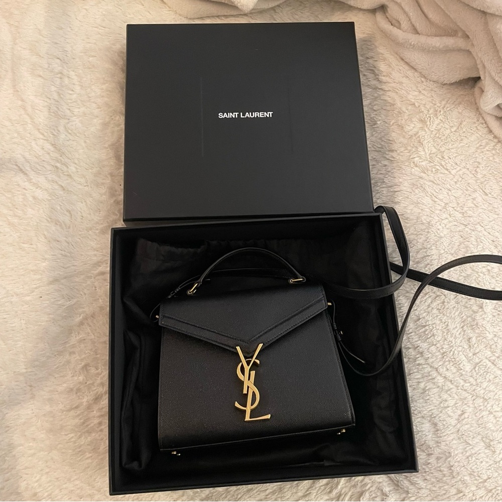 YSL Cassandra Mini Top in Grain